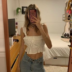 White floral crop top